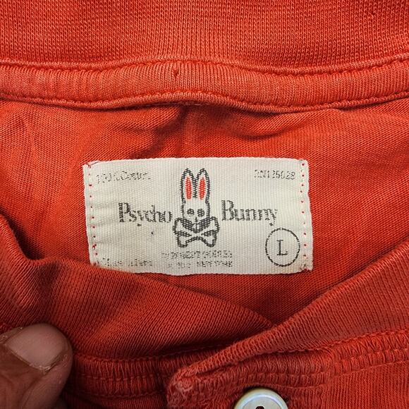 Psycho Bunny Mens Shirt Large Pink DIY Sleeveless Muscle Henley Logo Workout - Picture 3 of 14